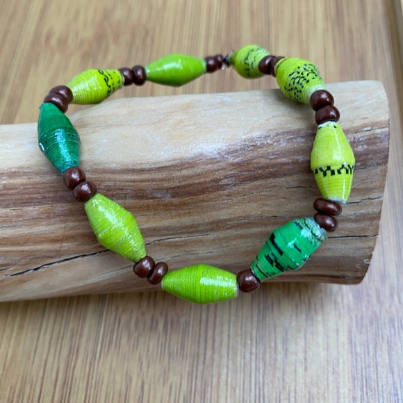 Handcrafted Stretch Recycled Paper Bead Jewelry - Picture 3 of 7